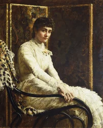 Portret żony artysty, Marian Huxley, w sukni ślubnej, 1880