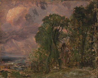 Widok w Hampstead z burzową pogodą