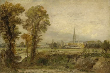 Odległy widok katedry w Salisbury, 1821 r
