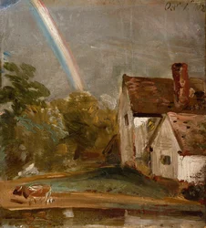 Flatford Lock and Mill (olej)