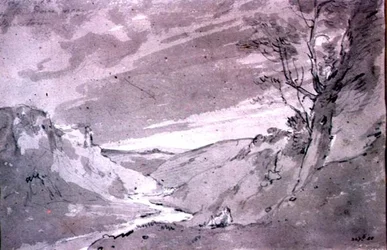 Na Gołębicy niedaleko Buxton, 1801 r. (mycie ołówkiem i sepią)