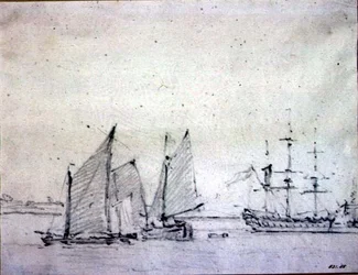 Wysyłka nad Tamizą (grafit na papierze)