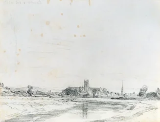 Katedra Worcester od południa (ołówek)