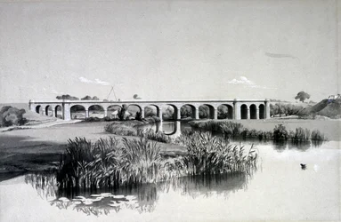 Wiadukt Avon, Wolston, 2 lipca 1837 (pióro i atrament oraz pranie na papierze)
