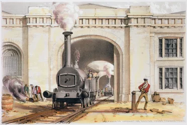 Wejście do lokomotywowni, Camden Town, Londyn, 1839