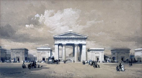 Euston Arch, kwiecień 1838 (pióro i atrament i pranie na papierze)