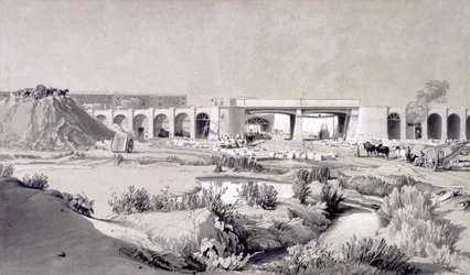 Hampstead Road Bridge, 5 października 1836 (pióro i atrament oraz pranie na papierze)