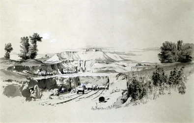 Tunel Linslade, 23 czerwca 1837 (pióro i atrament oraz pranie na papierze)