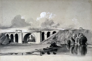 Sherbourne Viaduct, niedaleko Coventry, 27 lipca 1837 (pióro i atrament oraz pranie na papierze)