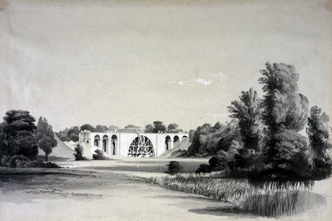 Wiadukt Sowe, niedaleko Binley, 2 lipca 1837 (pióro i atrament oraz pranie na papierze)