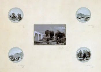Czyszczenie, budowa, poziomowanie i otwieranie LBR, c.1838 (pióro i tusz oraz pranie na papierze)
