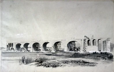 Wiadukt Wolverton, 30 czerwca 1837 (pióro i atrament oraz pranie na papierze)