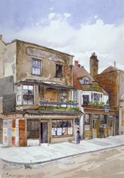 Róg Cheyne Walk i Lawrence Street, Chelsea, Londyn, 1883
