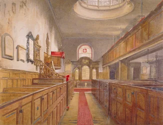 Wnętrze Świętej Trójcy, Minories, Londyn, 1881