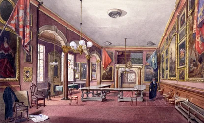 Wnętrze sali malarzy-barierów, Londyn, 1888 r.