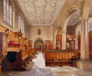 Wnętrze kaplicy w Charterhouse, Londyn, 1885.