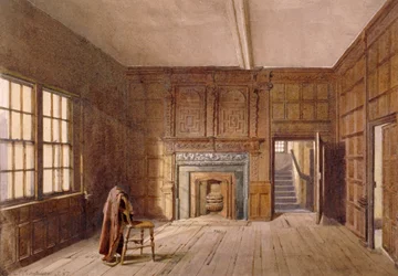 Widok wnętrza pokoju Sir Johna Spencera w Canonbury House, Islington, Londyn, 1887
