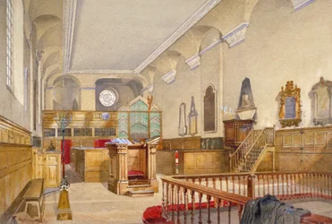 Widok wnętrza kościoła św. Michała, Wood Street, City of London, 1888 r.