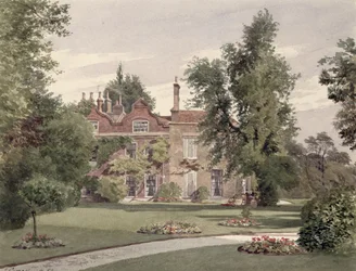 Widok z boku na Raleigh House, Brixton Hill, Lambeth, 1887