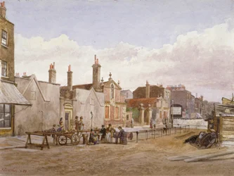 Przytułki Skinnerów i przytułki Trinity, Mile End Road, Stepney, Londyn, 1883