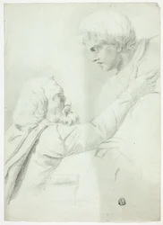 Brodaty mężczyzna i chłopiec (z Bas-Relief)
