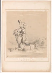 Spotprent spotkał Lorda Bentincka als de centaur Nessus Centaur Nessus unoszący Deianirę. Sugerowany przez dobrze znany obrazek Guido (tytuł na obiekcie) HB Sketches (tytuł serii na obiekcie)
