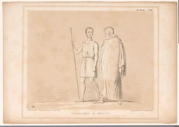 Spotprent spotkał Lorda Lincolna i Sir Roberta Peela Telemach i Mentor (tytuł na obiekcie) HB Sketches (tytuł serii na obiekcie)
