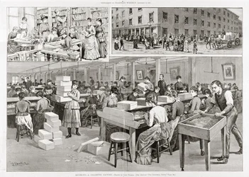 Sceny produkcji papierosów, 1887