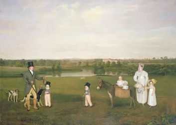 William Hetton Cooke z żoną i dziećmi w Worleston Rookery, Chester