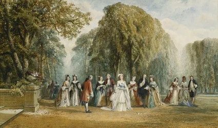 Wstęp: Eleganckie postacie w ogrodzie, 1870