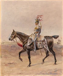 Oficer konny 17 Pułku (Lekkich) Dragonów (Ułanów), ok. 1825 (olej i gwasz na papierze)