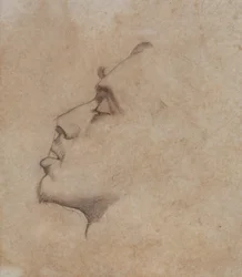 Portret głowy Dante Gabriel Rossetti (1828-82)