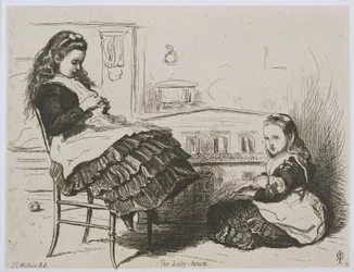 The Baby House, numer 9 z serii akwafort dla Art Union of London autorstwa Etching Club (akwaforta na papierze próbnym India ułożonym na papierze tkanym)