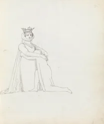 Rysunek Pani Siddons jako Constance, 1783 (pióro, tusz i pranie na papierze)