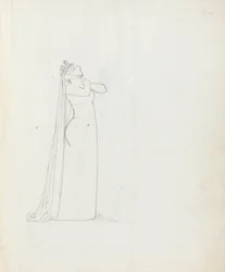 Pani Siddons jako Constance, 1783 (pióro, tusz i pranie na papierze)