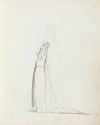 Pani Siddons jako Constance, 1783 (pióro, tusz i pranie na papierze)