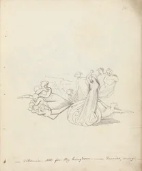 Tytanii. Nie dla twojego królestwa. - Fairies away, 1783 (pióro, tusz i pranie na papierze)