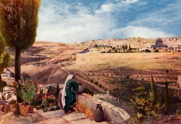 Jerozolima z Góry Oliwnej, gdzie Chrystus opłakiwał miasto, 1902.