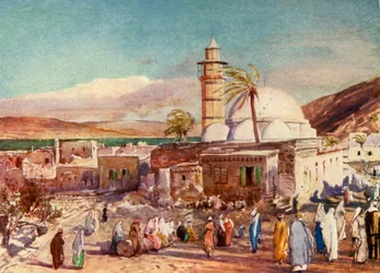 Meczet w Tyberiadzie i Jezioro Galilejskie, 1902.