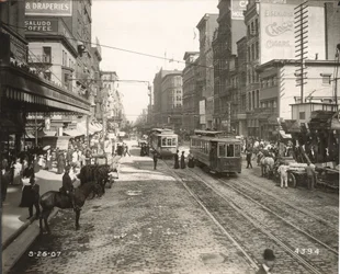 Market Street, na wschód od 10, Filadelfia, 1907