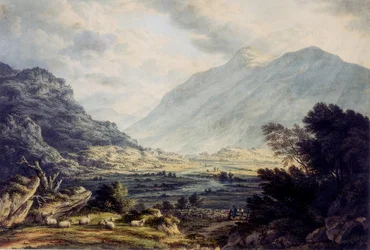 Niedaleko Capel Curig, z widokiem na Mount Snowdon, Walia, ok. 1793-1830 (akwarela)