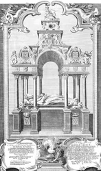 Pomnik królowej Elżbiety w opactwie westminsterskim, 1786 r.