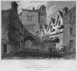 Wejście do zamku Garth Newcastle, Northumberland, 1814