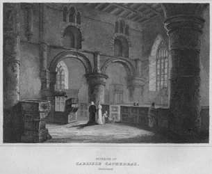 Wnętrze katedry w Carlisle. Cumberland, 1814