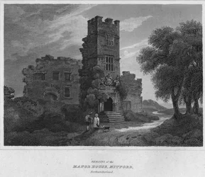 Pozostałości North House, Mitford, Northumberland., 1814