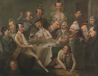 Um polimento de grupo de caricatura