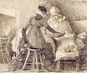 Gra w tryktrak, 19 stycznia 1809 (pióro i atrament na papierze)