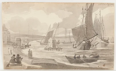 Urządzenia kąpielowe w Allonby, Cumbria, 1812 (wc na papierze)