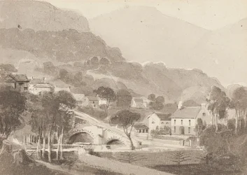 Brathay Bridge & Old Brathay, Lake District, Cumbria, 1820 (wc na papierze)