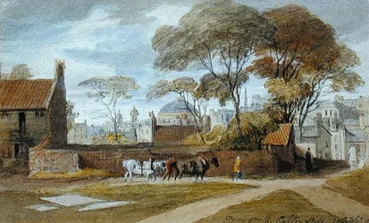 Calton Hill, Edynburg - The Register House (akwarela na papierze)